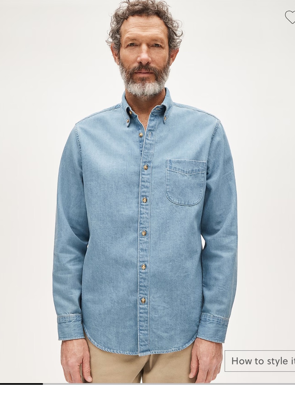 J.crew Light Blue Denim Button-Down Shirt - Men's